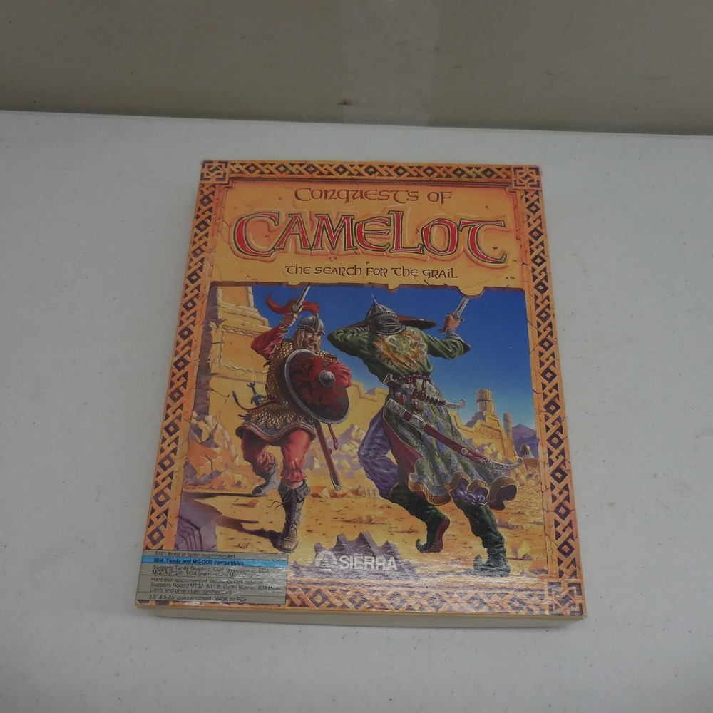 Conquests of Camelot Search for the Grail Sierra MS-DOS Big Box PC Game 1989